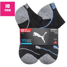 PUMA Womens Coolmax No Show Socks 10 Pair   Moisture Wicking  Arch Support