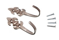 Nouveau 50 X Supports De Rideau Fleur De Lys Chromé Mat 55 X 20 X 25 - Onestop