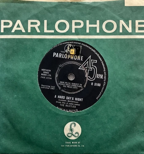 THE BEATLES A Hard Day's Night. 7" 45 rpm Parlophone original British pressing.