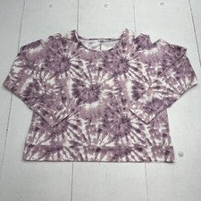 Studio 1886 Purple Tie Dye Cold Shoulder Sweater Youth Girls Size XL NWOT