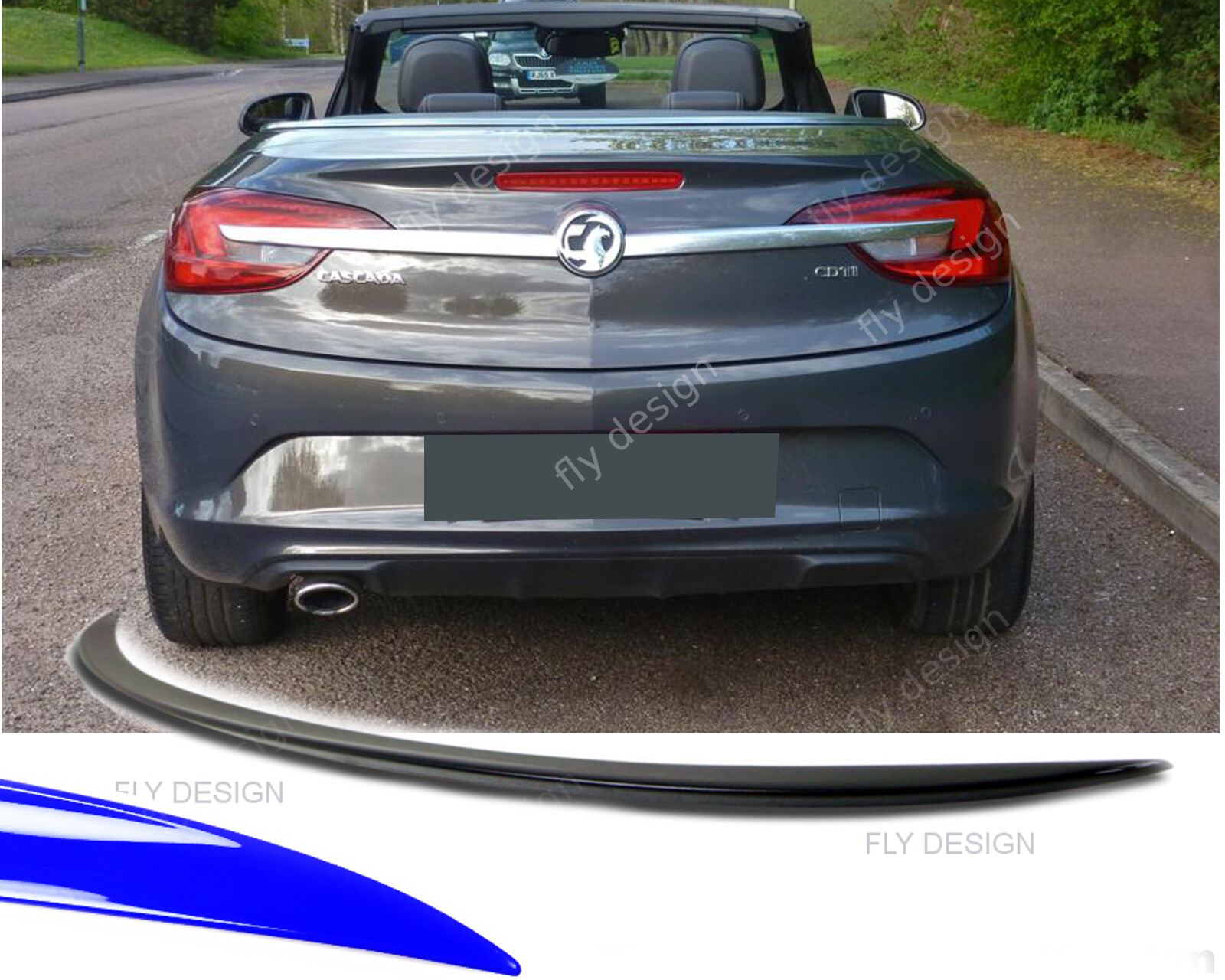 Slim Spoiler Vauxhall Suitable for Opel CASCADA Rear Spoiler Lip Trunk Lip