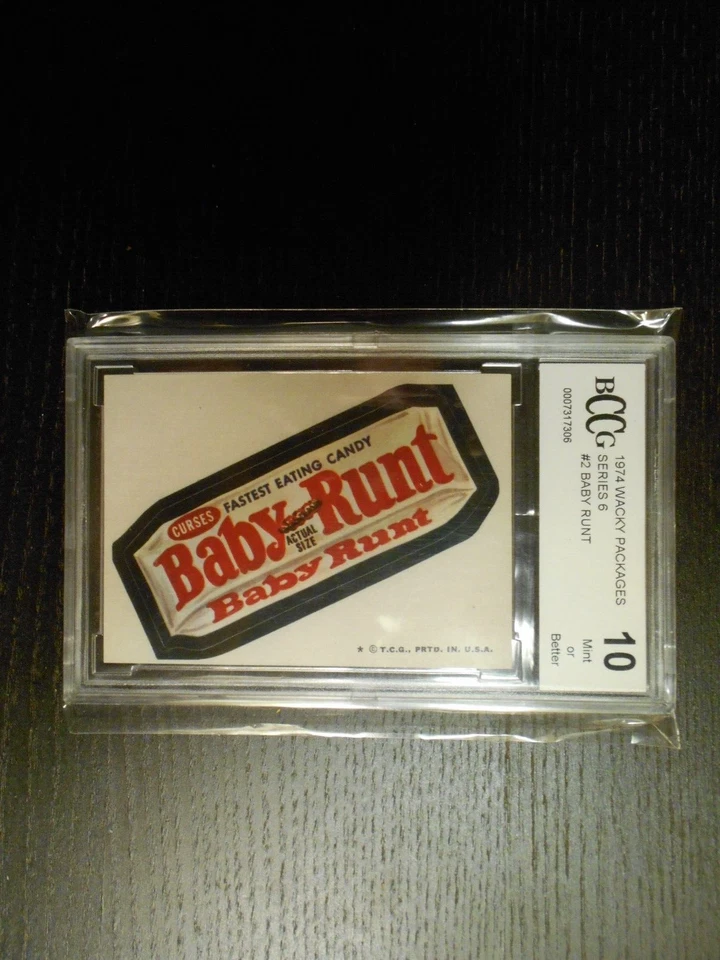 1974 Topps WACKY PACKAGES Series 6 Baby Runt Beckett BCCG 10 ~ PSA (GEM-MINT) 💎 - Image 3 of 3