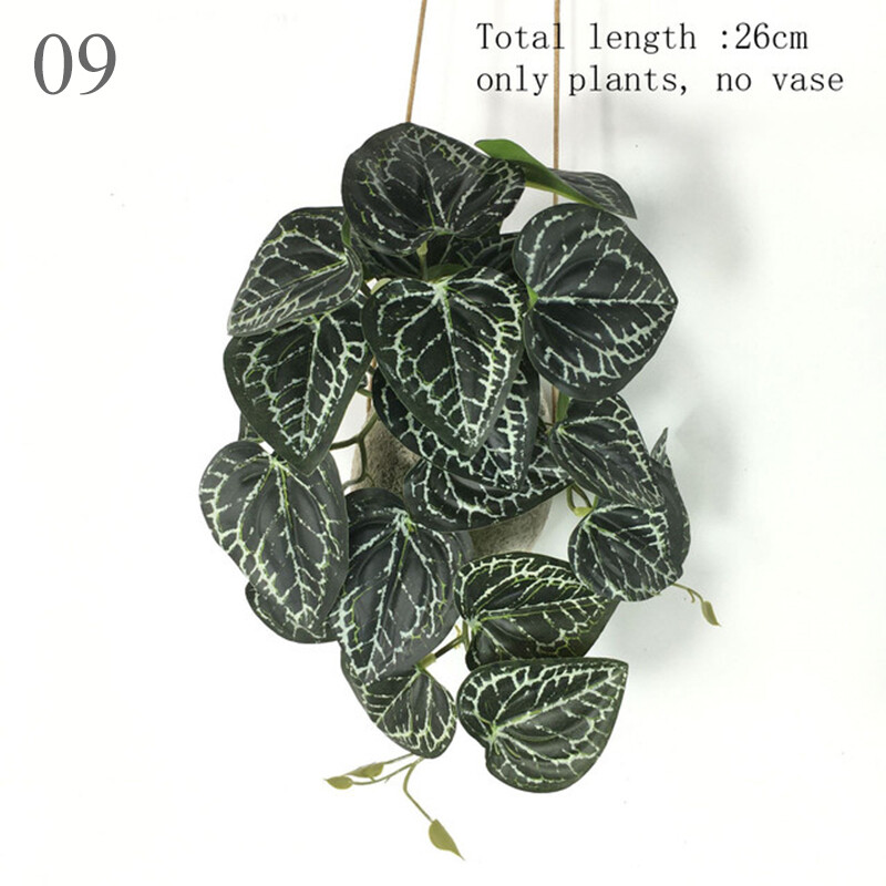 Artificial Plants Vine Peacock Turtle PlasticLeaf Begonia Wall Hanging