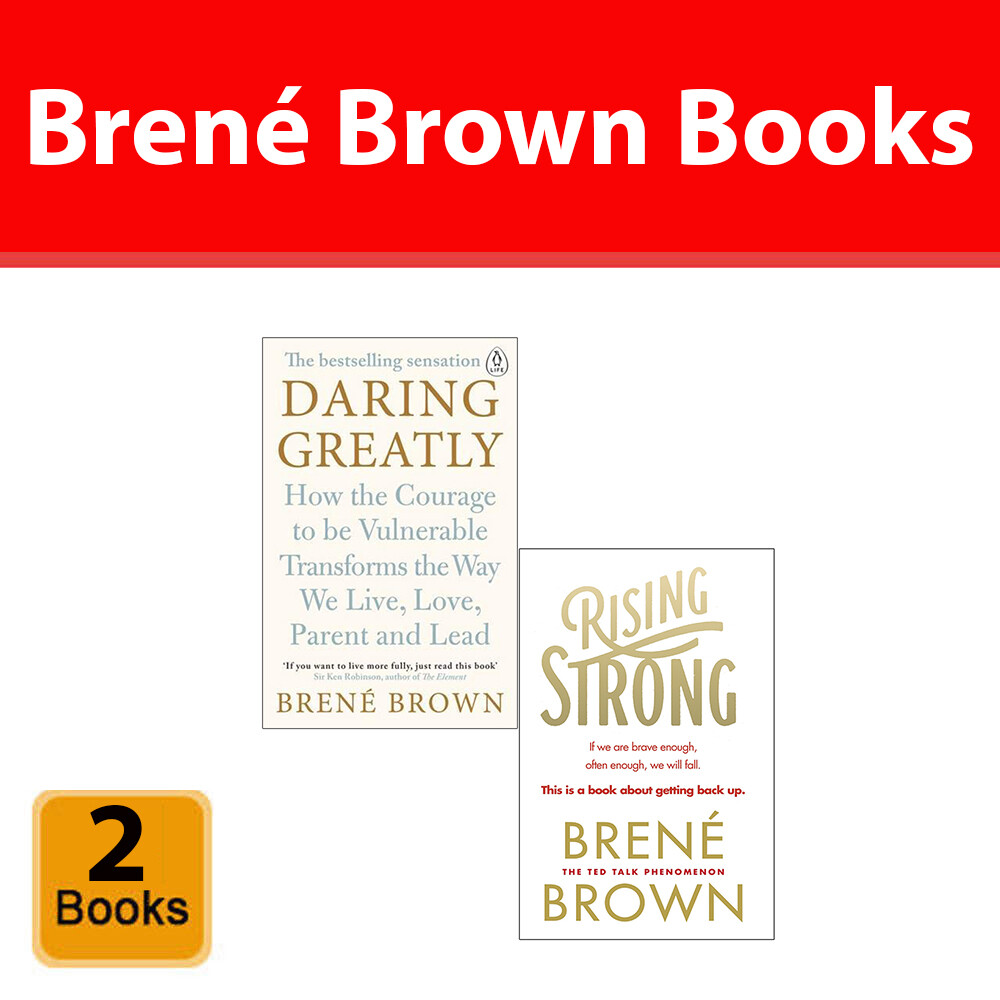 Brené Brown 2 Books Collection Set Daring Greatly, Rising Strong Paperback NEW