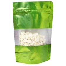 Bright Green Moisture Blocking Zip Seal Bags for Marshmallow Products (14x20cm)