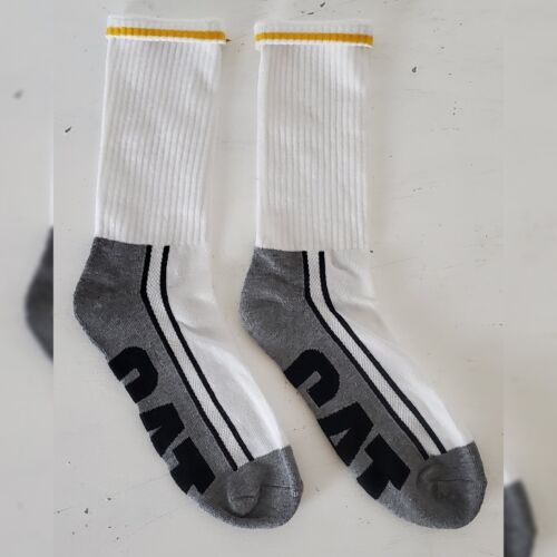 CATERPILLAR CALZINI STIVALI MEDI ORIGINALI UOMO 6 PAIA SCARPA MISURA 8-12 BIANCO - Foto 3 di 6