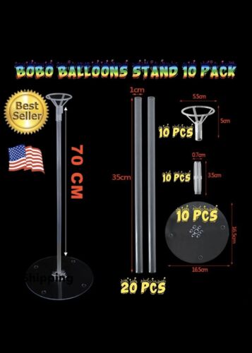 10 Pcs Stand Bobo Balloons Graduation Birthday Wedding Decoration Base Globos - Picture 2 of 9