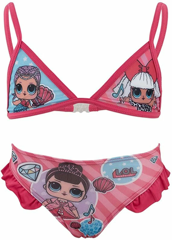 Costume Tankini Due Pezzi Per Ragazze, Righe Arcobaleno, Protezione UV 50+, Taglie 3-16 Anni