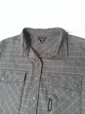 Truewerk Womens Tech Flannel Size Medium Check Gray EDO Collection Brushed Shirt