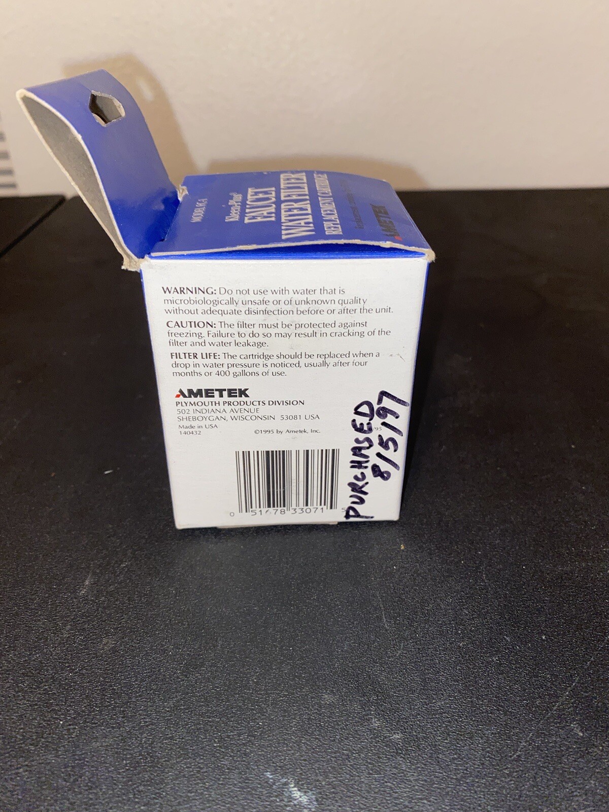 Metek Model Ametek Model FC-1 Faucet Water Filter Replacement Cartridge For Model ...