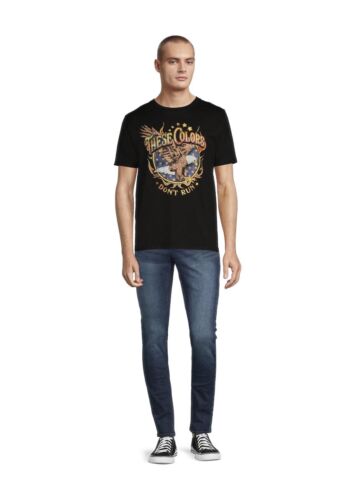 THESE COLORS DON’T RUN Men’s (M) Patriotic Short Sleeve Graphic T-Shirt • Black - Picture 3 of 5