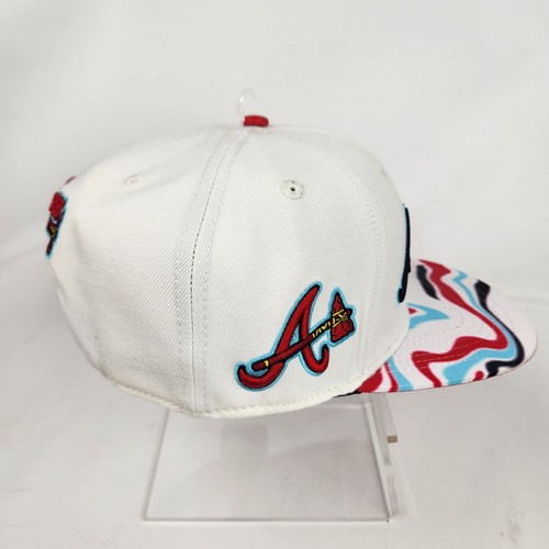 Pro Standard Atlanta Braves World Series Snapback Hat Adjustable Off White Red - Picture 3 of 8