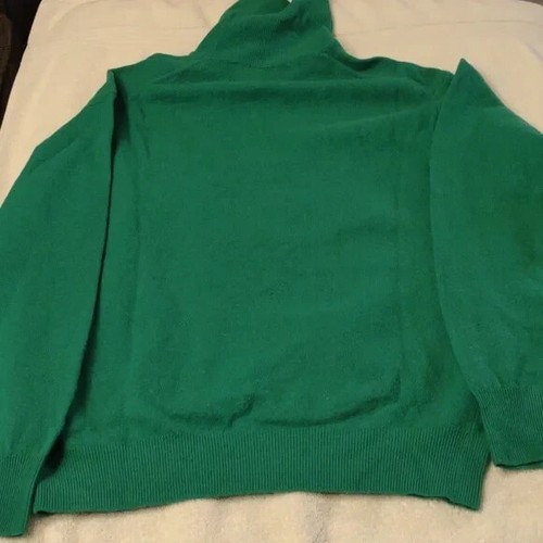 Vintage 80's Benetton Green Pure Lambswool Turtleneck Sweater - Size 50 (EU) - Picture 7 of 14