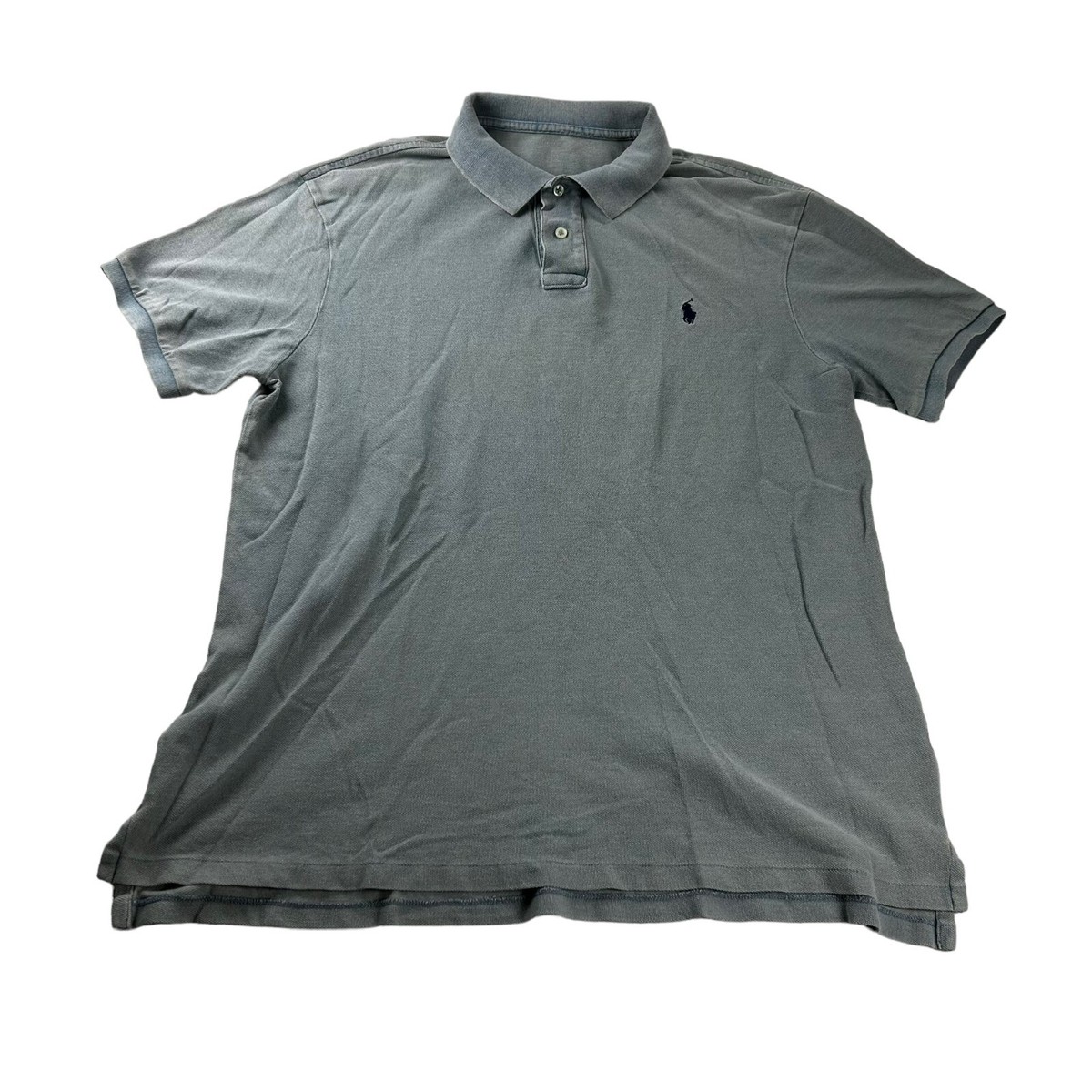 ラルフローレン 美品 現行 washed denim shirt XL grey VTG Polo Ralph Lauren Men's S/S Denim Wash Polo Shirt Gray