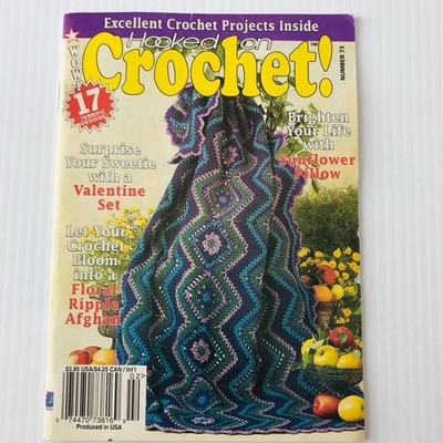 Hooked On Crochet Vintage Pattern Magazine Booklet Digest Size Afghan Sweaters
