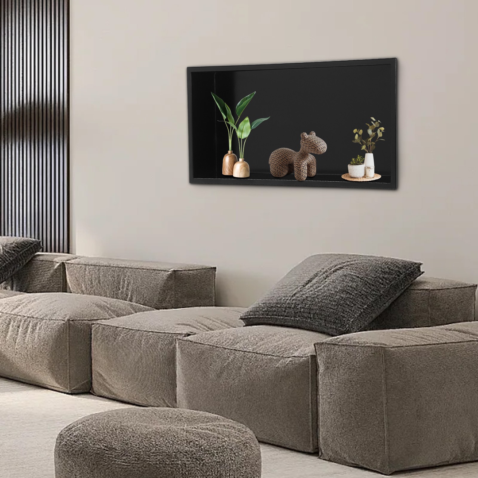 Shower Wall Niche 24 x 12 Caulk in Shower Storage Shelf Stainless Steel Black