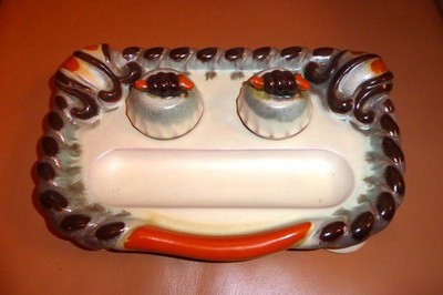 !!!! ART DECO CARSTENS-GRÄFENRODA  SCHÖNES SCHREIBSERVICE KERAMIK !!!!