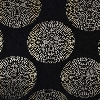 Schwarz Gold Kreis Stoff Form Weich Strukturiert Gewebt Chenille Polster Vorhang