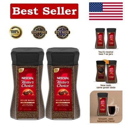 NESCAFÉ House Blend Instant Coffee - 2 Jars of Light Medium Roast (7 oz Each)