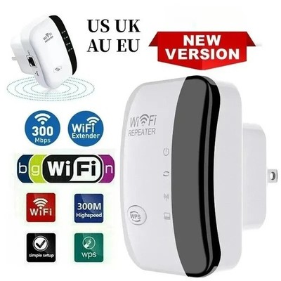 Wireless WiFi Signal Booster Extender Internet Repeater Home Network Booster