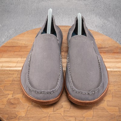 OluKai Shoes Mens 9 Puhalu Loafers Gray Canvas Casual Slip  display picture 3