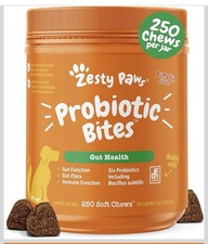 Zesty Paws Probiotic Bites 250 Chews Pumpkin Flavor Gut Health Dogs Exp 11/27