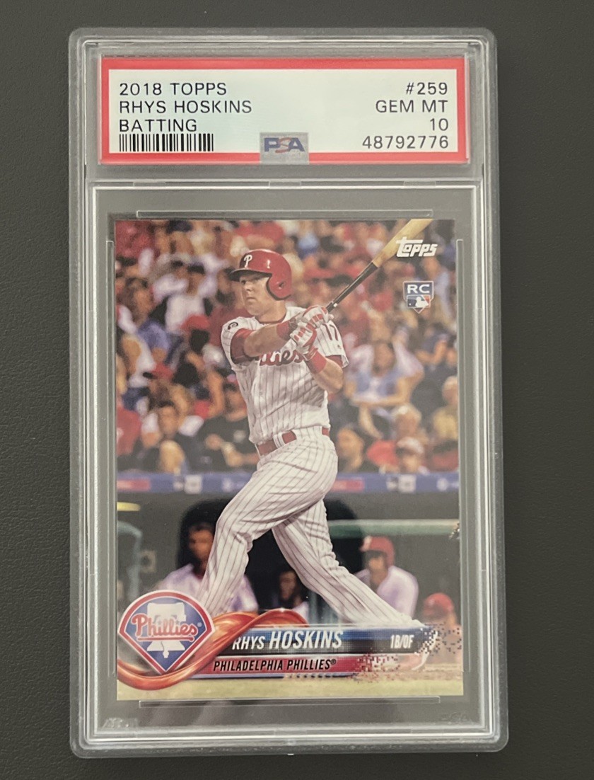 RHYS HOSKINS 2018 Topps (BATTING) RC - PSA 10 GEM MINT Phillies