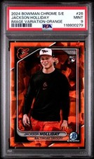 2024 Bowman Chrome Sapphire Jackson Holliday Orange Image Variation /25 PSA 9