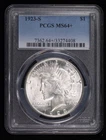 1923 S Peace Silver Dollar PCGS MS-64+