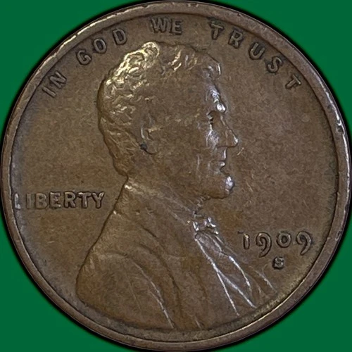 1909-S VDB Lincoln Wheat Cent Near Extremely Fine XF/VF+ Coin #36103