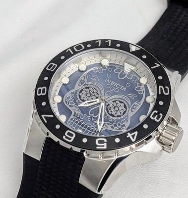 Invicta Aviator Dia De Los Muertos Mother of Pearl Dial - 50mm, Black - Silver