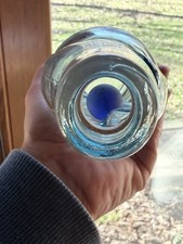 J. Roberts Castleford Antique Blue Green Codd Marble Bottle circa 1900