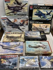 11 WWII AIRPLANE FIGHTER MODEL KIT 1:48 LOT REVELL AMT ERTL MONOGRAM ESCI $9 EH
