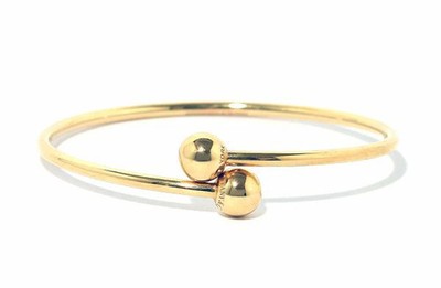 AUTH TIFFANY & CO. HARDWARE BALL BYPASS BRACELET 18K YELLOW GOLD WOMEN'S F/S