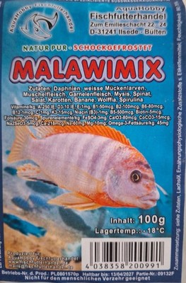 MalawiMix Frostfutter 10x 100g Schokotafel Cichliden Futter Buntbarsche Aquarium