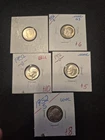 5 Beautiful 1952 D&S Silver Uncirculated Roosevelt Dimes