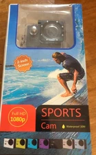 Full HD 1080p Sport Action Camera Waterproof 30M Wide Angle 140° Takes SDHC Card