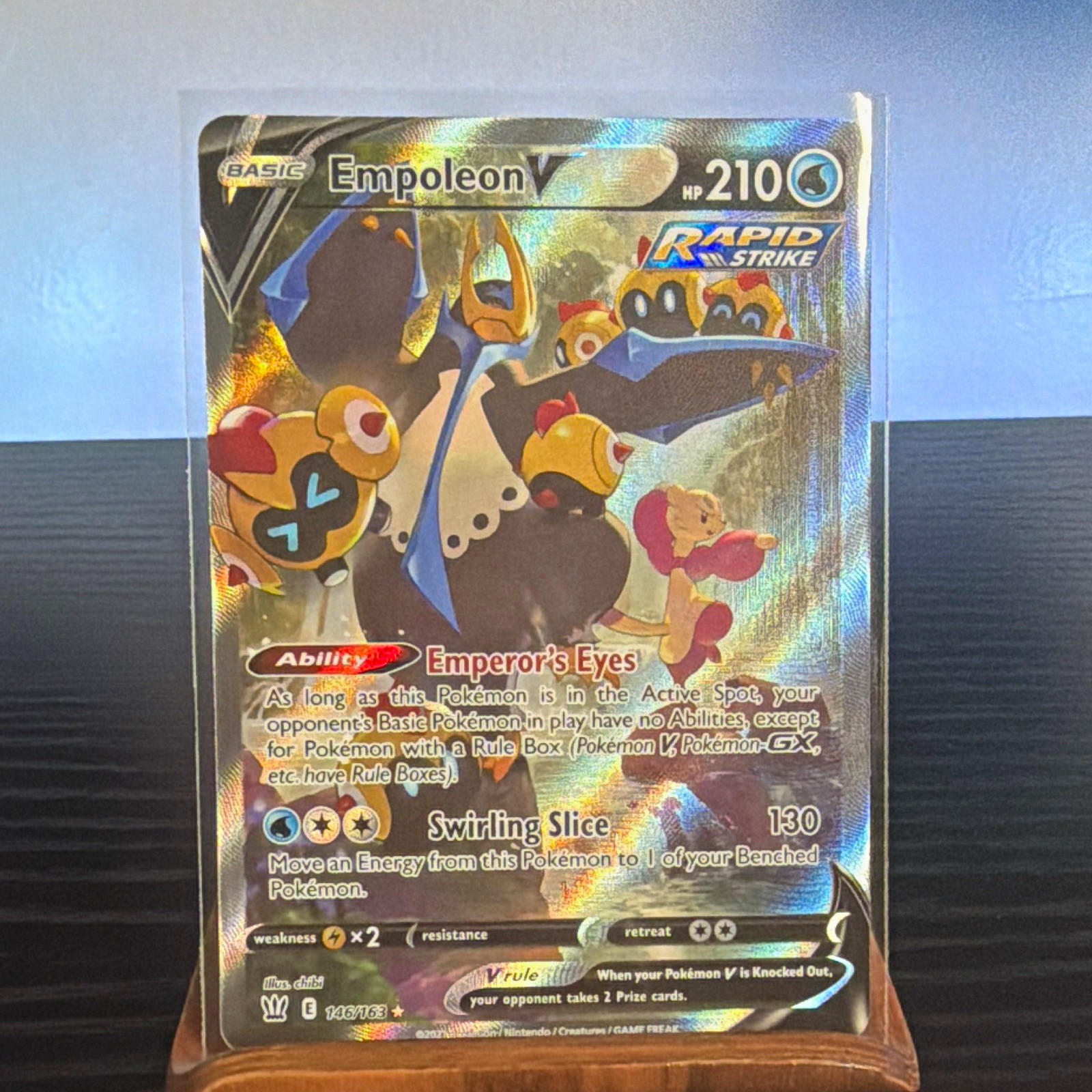 Empoleon V Alternate Full Art Rapid Strike Holo 146/163 SWSH05 Battle Styles