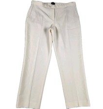 THEORY Trecca Pull On Polished Admiral Crepe Pants Sz 12 Ivory Work Casual