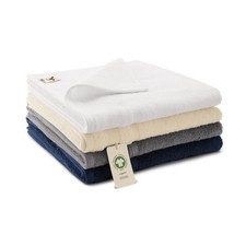 Serviette de bain unisexe bio GOTS blanche 70 x 140 cm