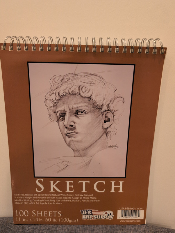 100 Sheets 11 by 14 inches 60 lb(100gms) sketchbook