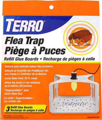 TERRO T231 Flea Trap Refills - Replacement Flea Trap Glue Boards,White, 3 Count 