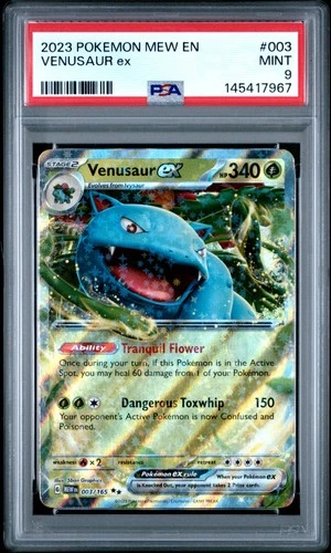 2023 POKEMON MEW EN-151 #003 VENUSAUR EX PSA 9
