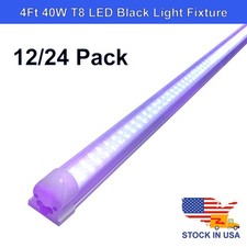 48" LED UV Black Light Bar Fixtures Ultraviolet Tube Led with US Plug for Party