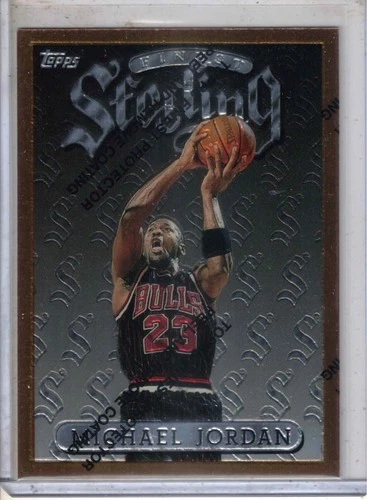 1996-97 TOPPS Finest basketball Michael Jordan Sterling with coating card BULLS