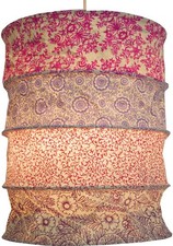 Runde Boho Papier Hängelampe, Lokta Papierlampenschirm Kailash, handgeschöpft