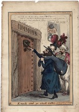 GREAT BRITAIN HOUSE OF COMMONS c1829 JEW TURK SATIRE PAUL PRY WILLIAM HEATH