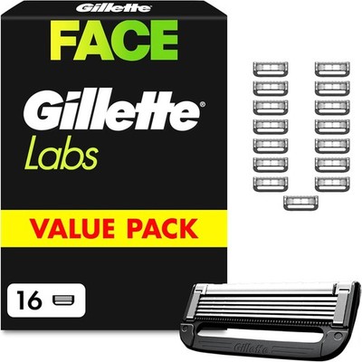 Gillette Labs Rasierklingen Herren, 16 Original Ersatzklingen Inkl. Heated Razor