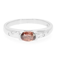Tansanischer Zimt-Zirkon Silber Ring