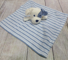 Chickpea Pajama Plush Dog Lovey Security Blanket Blue Cream Striped 14" x 14"